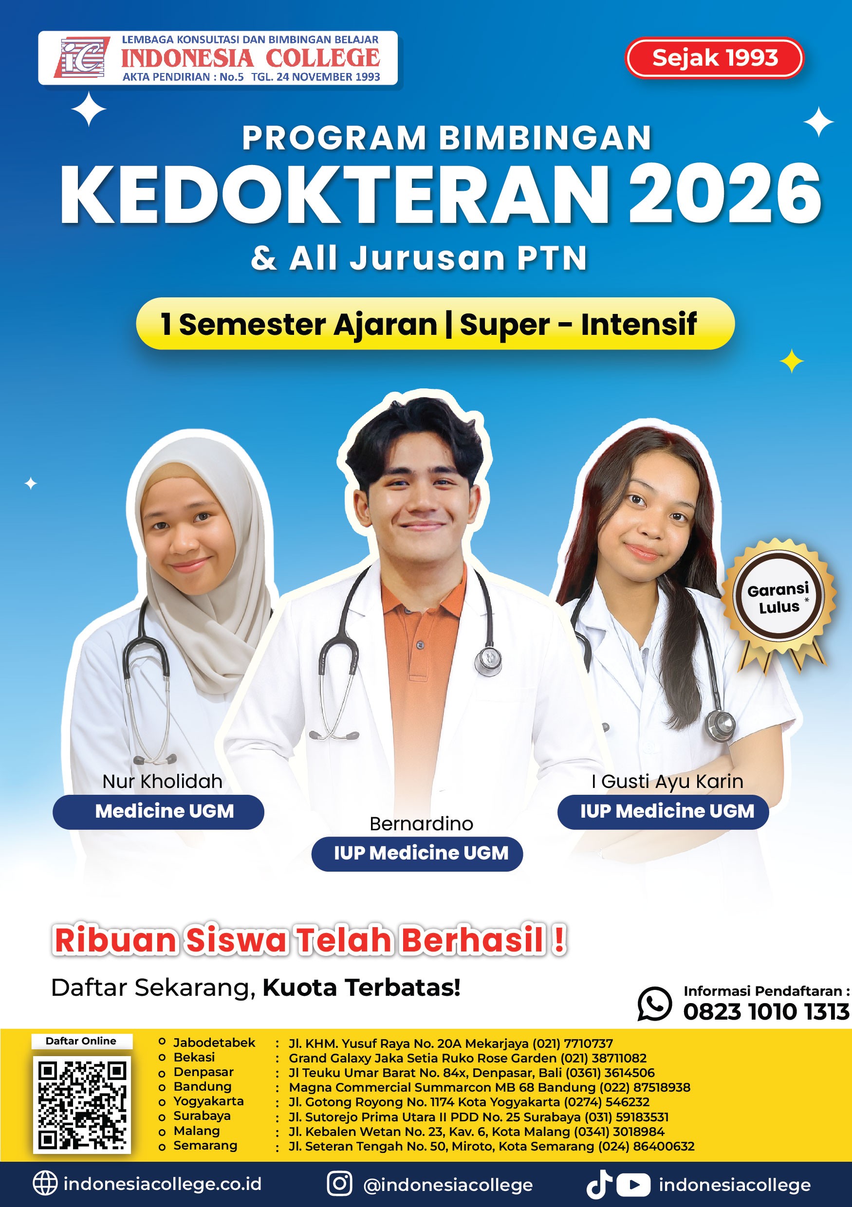 Bimbel Kedokteran 2026 - Akselerasi & Super Intensif 